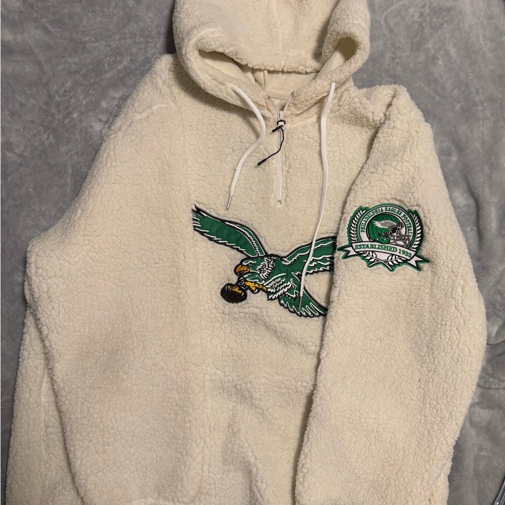 Philadelphia Eagles Quarter-Zip Sherpa Hoodie